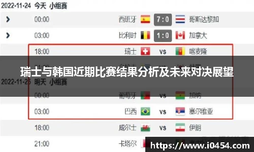 瑞士与韩国近期比赛结果分析及未来对决展望