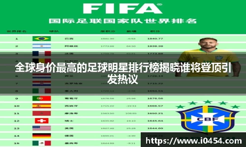 全球身价最高的足球明星排行榜揭晓谁将登顶引发热议